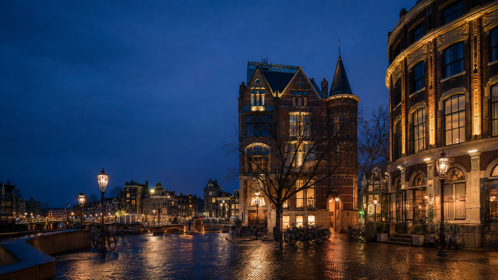 Originele redactionele sfeerillustratie van Amsterdam Centrum